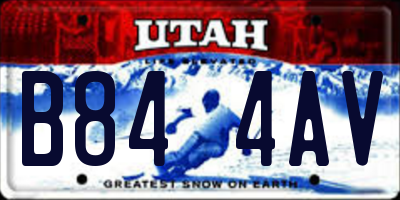 UT license plate B844AV