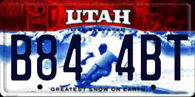 UT license plate B844BT