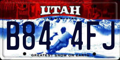 UT license plate B844FJ