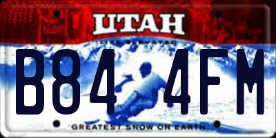 UT license plate B844FM
