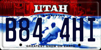 UT license plate B844HI