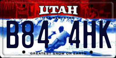 UT license plate B844HK