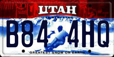UT license plate B844HQ