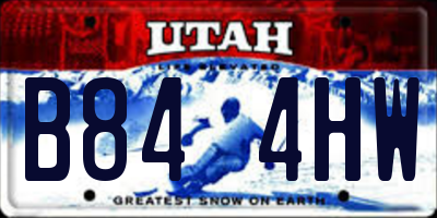 UT license plate B844HW