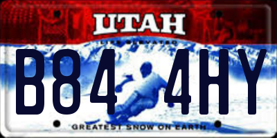 UT license plate B844HY
