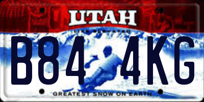 UT license plate B844KG