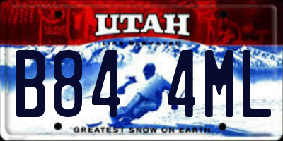 UT license plate B844ML