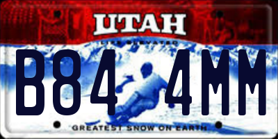 UT license plate B844MM