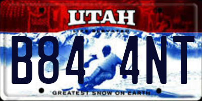 UT license plate B844NT
