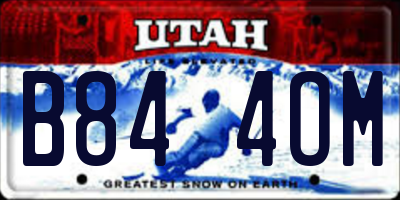 UT license plate B844OM