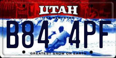 UT license plate B844PF