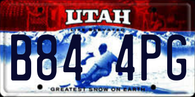 UT license plate B844PG