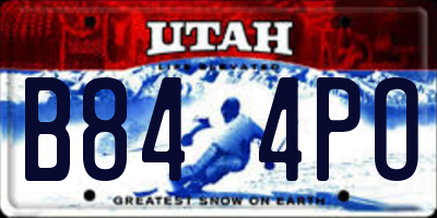 UT license plate B844PO