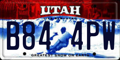 UT license plate B844PW