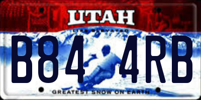UT license plate B844RB