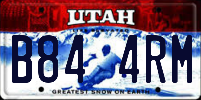 UT license plate B844RM
