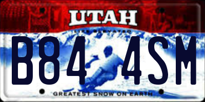 UT license plate B844SM