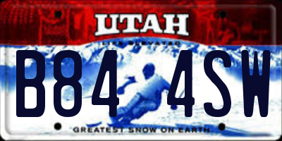 UT license plate B844SW