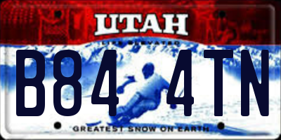 UT license plate B844TN