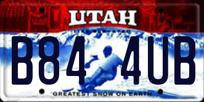 UT license plate B844UB