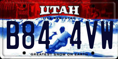 UT license plate B844VW