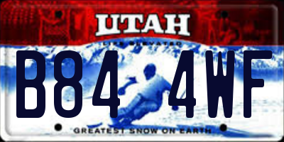 UT license plate B844WF