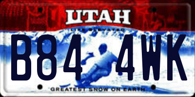 UT license plate B844WK