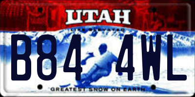 UT license plate B844WL
