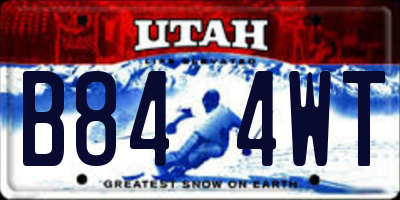 UT license plate B844WT