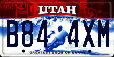 UT license plate B844XM