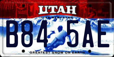 UT license plate B845AE