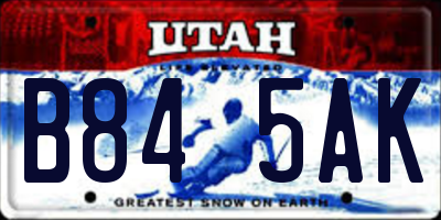 UT license plate B845AK