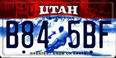 UT license plate B845BF