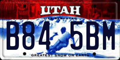UT license plate B845BM