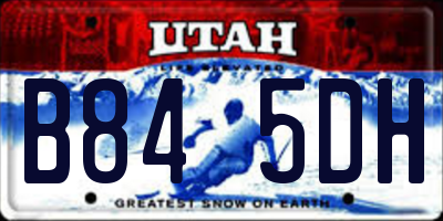 UT license plate B845DH