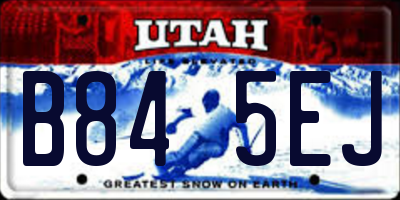 UT license plate B845EJ