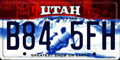UT license plate B845FH