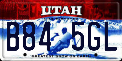 UT license plate B845GL