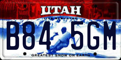 UT license plate B845GM