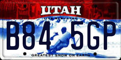 UT license plate B845GP