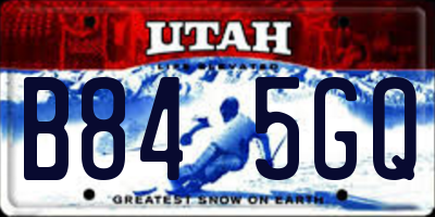 UT license plate B845GQ