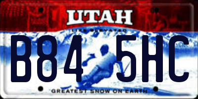 UT license plate B845HC