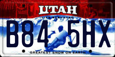 UT license plate B845HX