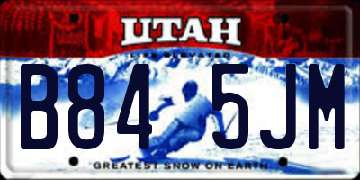 UT license plate B845JM