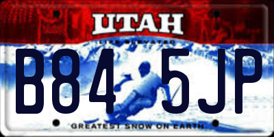UT license plate B845JP