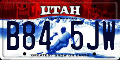 UT license plate B845JW