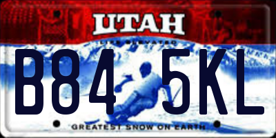UT license plate B845KL