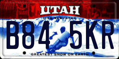 UT license plate B845KR