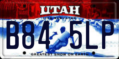 UT license plate B845LP