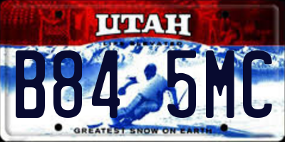 UT license plate B845MC